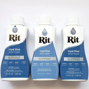 RIT DYE ROYAL BLUE Bundle of 3 Bottles SEALED